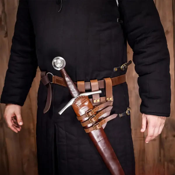 WorldNorse Three-Buckled Angled Sword Belt Sheath