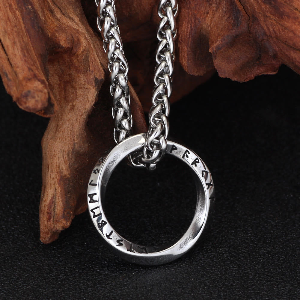 WorldNorse Viking Circle Nordic Runes Necklace - Necklace - image 0