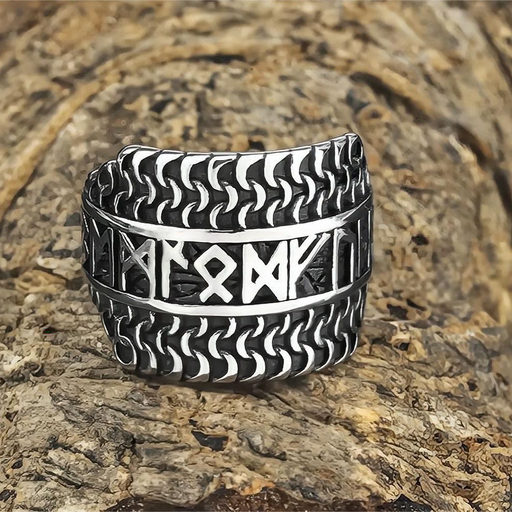 WorldNorse Viking Rune Titanium Steel Ring