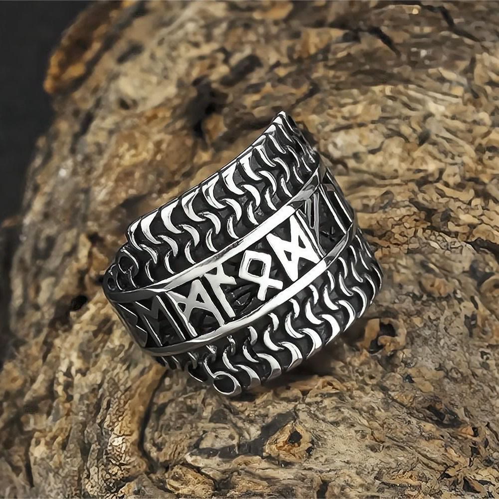 WorldNorse Viking Rune Titanium Steel Ring