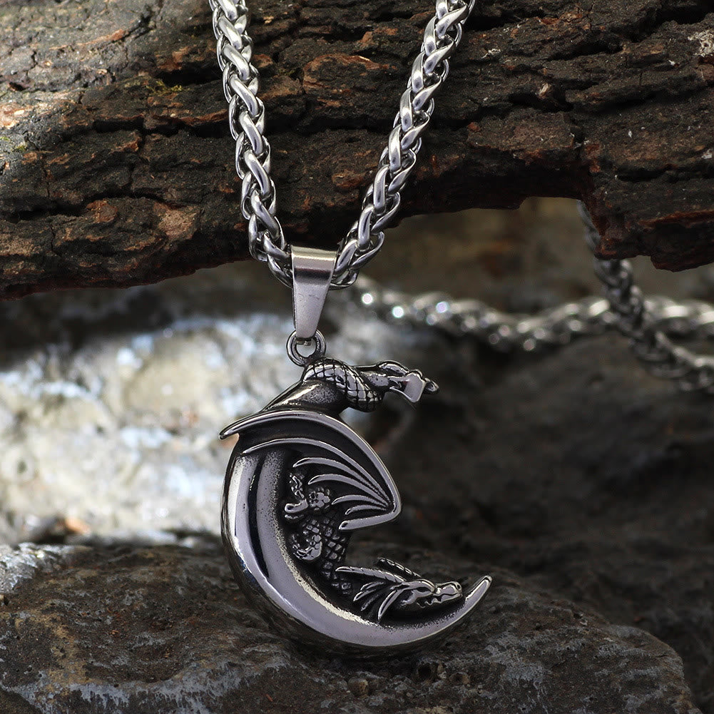 WorldNorse Dragon Claw Crescent Pendant Necklace