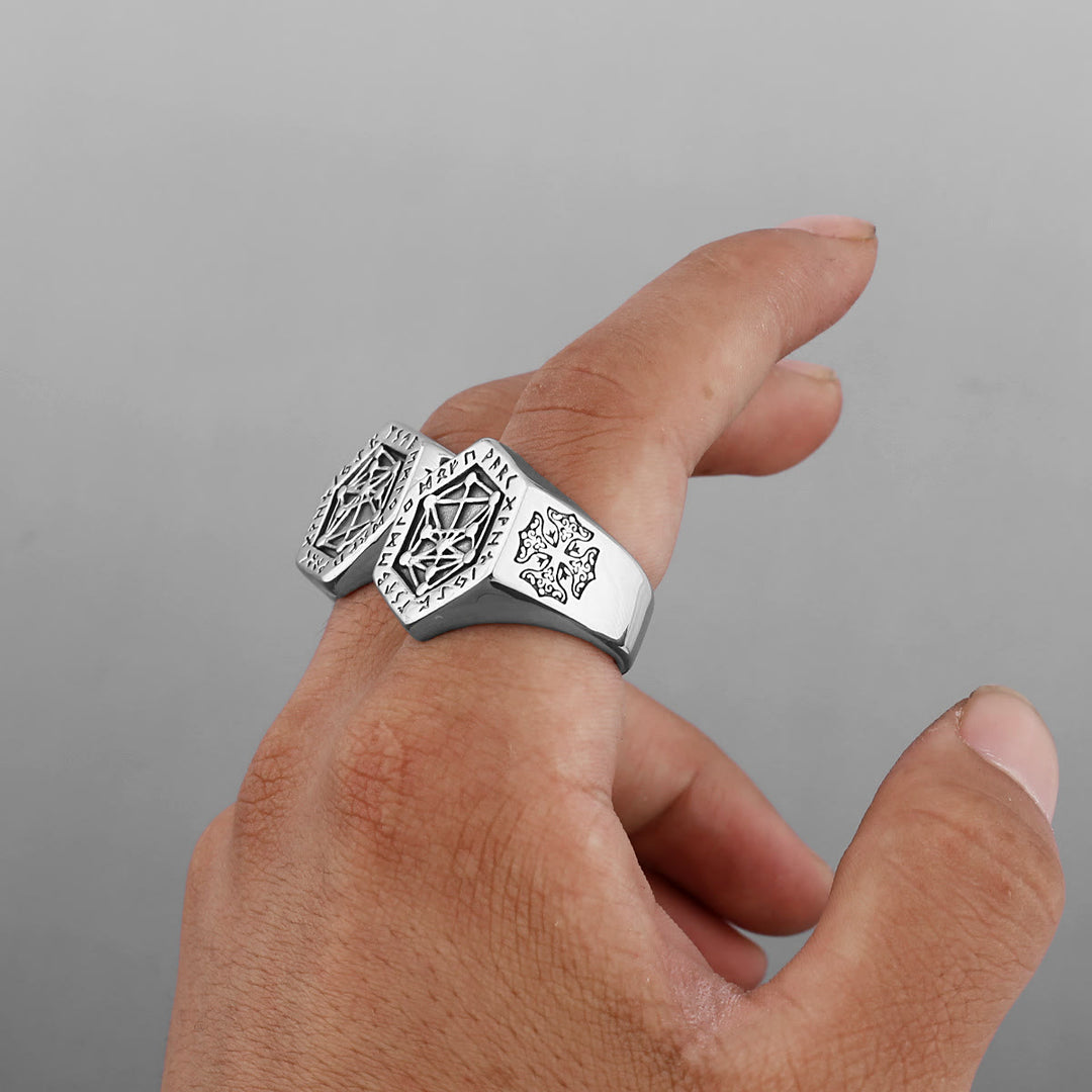 WorldNorse Viking Rune Vegvisir Ring