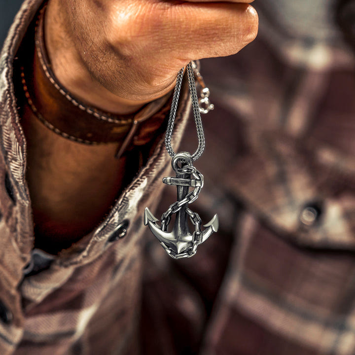 FREE Today: Anchor Oxidized Silver Necklace