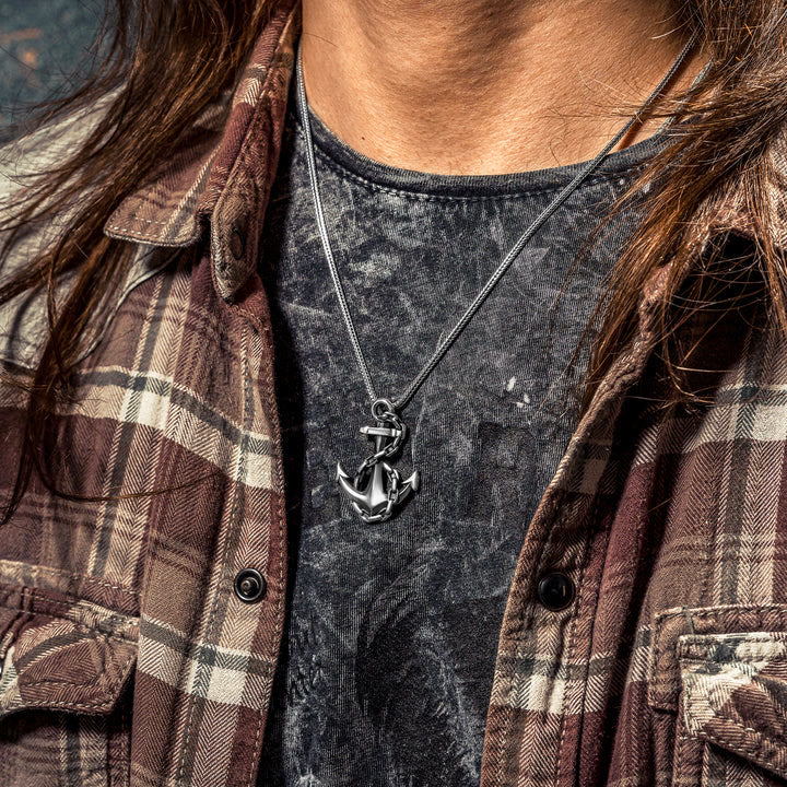 FREE Today: Anchor Oxidized Silver Necklace