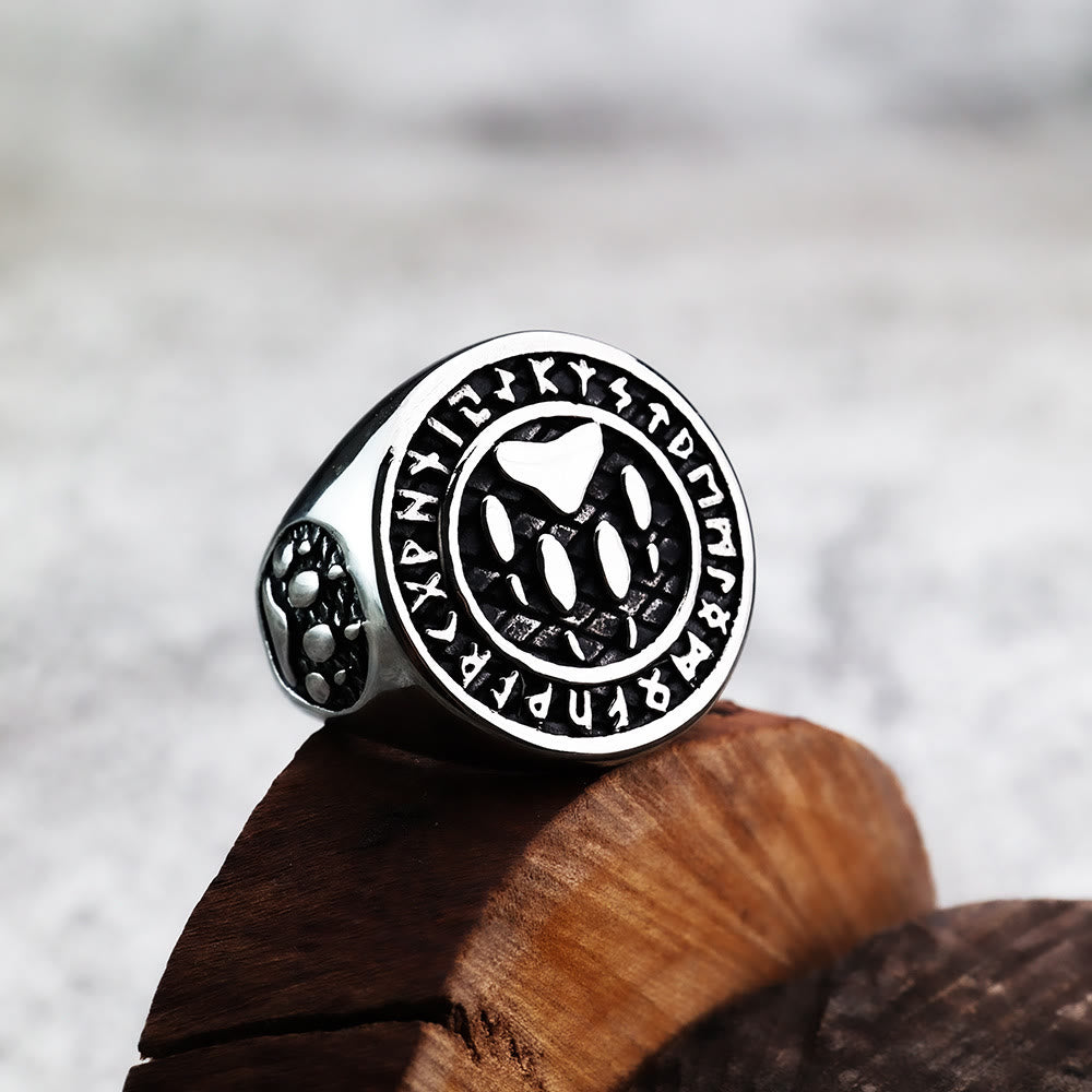 WorldNorse Viking Bear Rune Ring