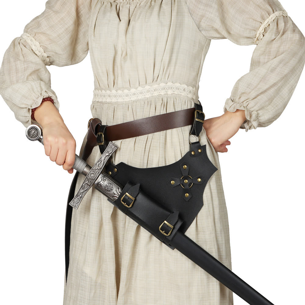 WorldNorse Leather Sword Belt Sheath – Waist Scabbard for Medieval