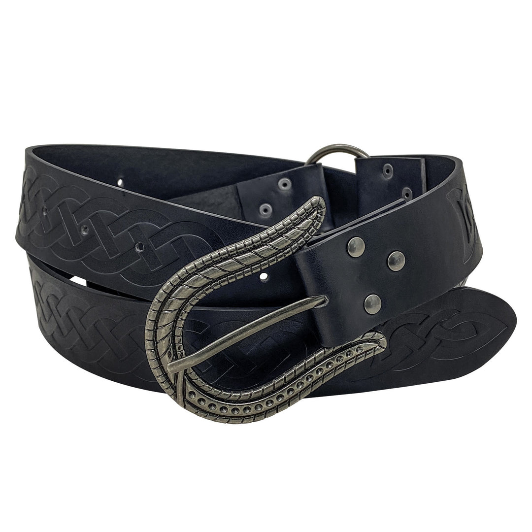 WorldNorse Celtic Knot Snake Texture Buckle Belt