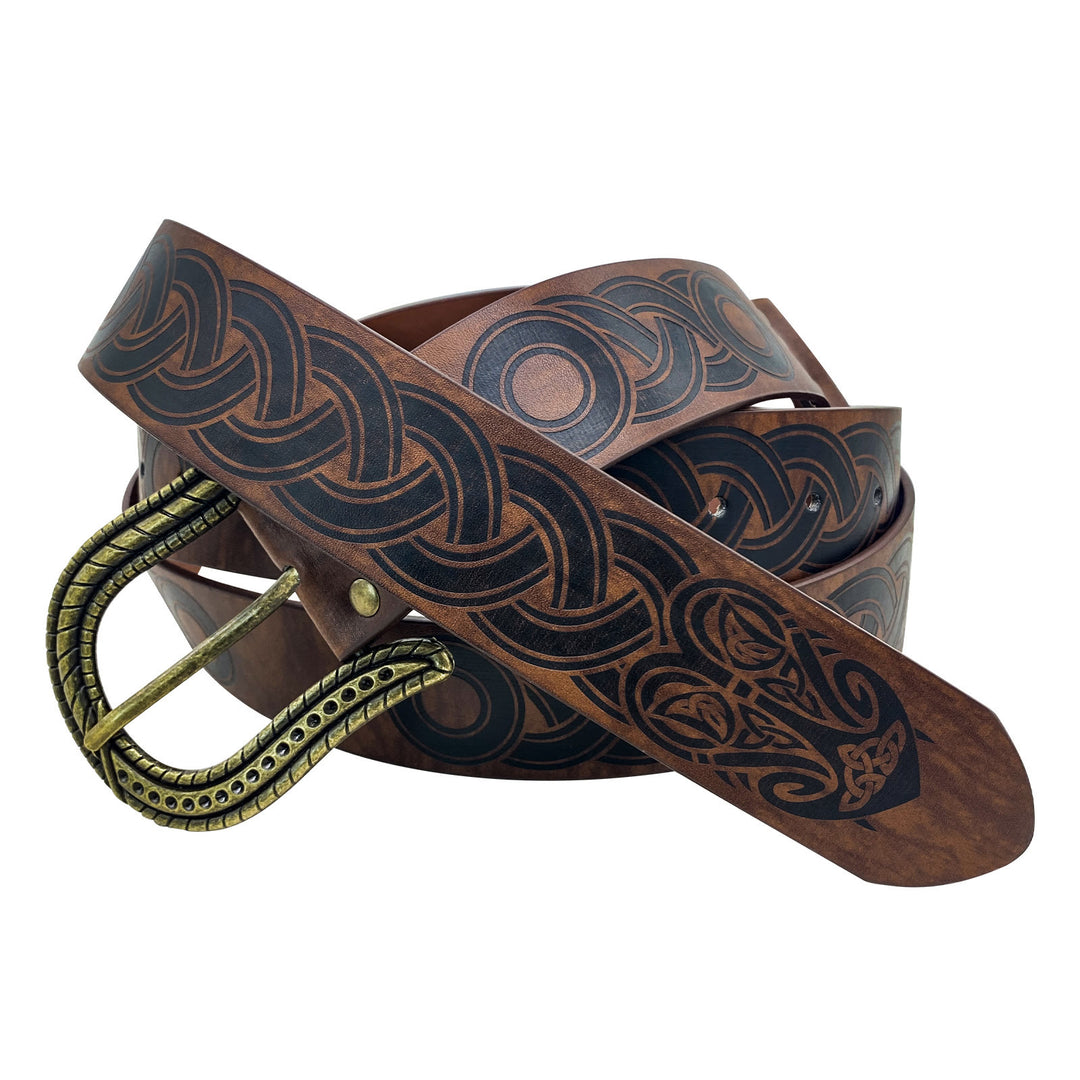 WorldNorse Celtic Knot Snake Texture Buckle Belt