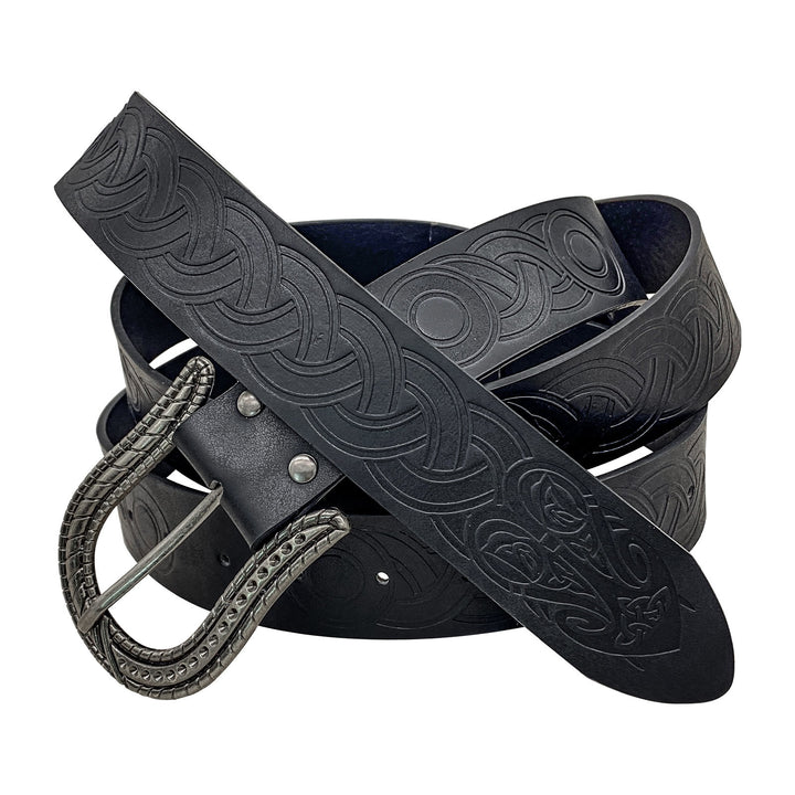 WorldNorse Celtic Knot Snake Texture Buckle Belt