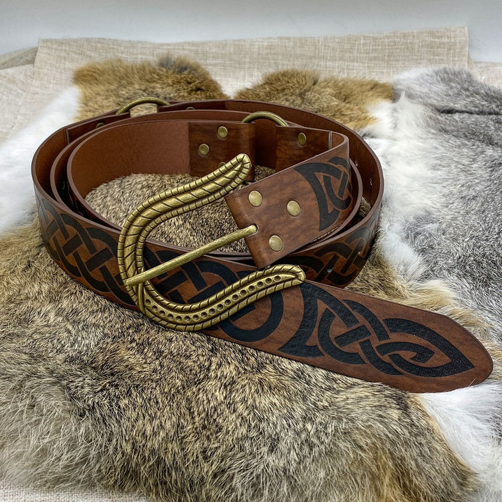 WorldNorse Celtic Knot Snake Texture Buckle Belt