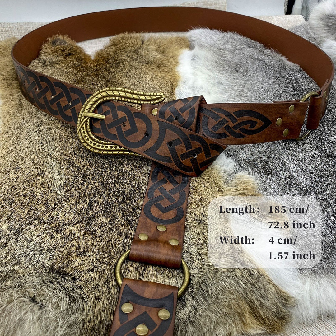 WorldNorse Celtic Knot Snake Texture Buckle Belt