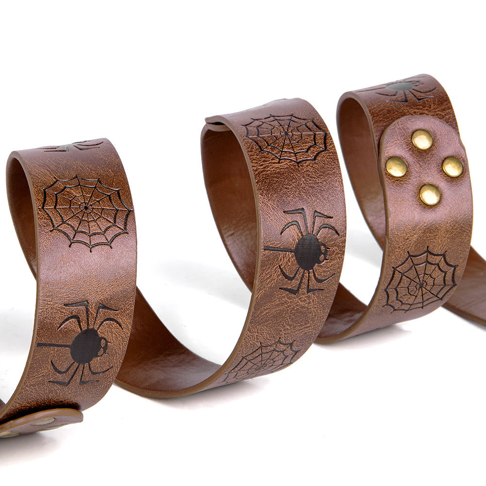 WorldNorse Retro Spider Web Embossed Belt