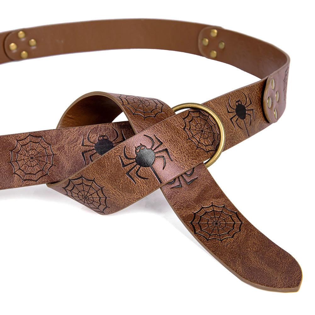 WorldNorse Retro Spider Web Embossed Belt