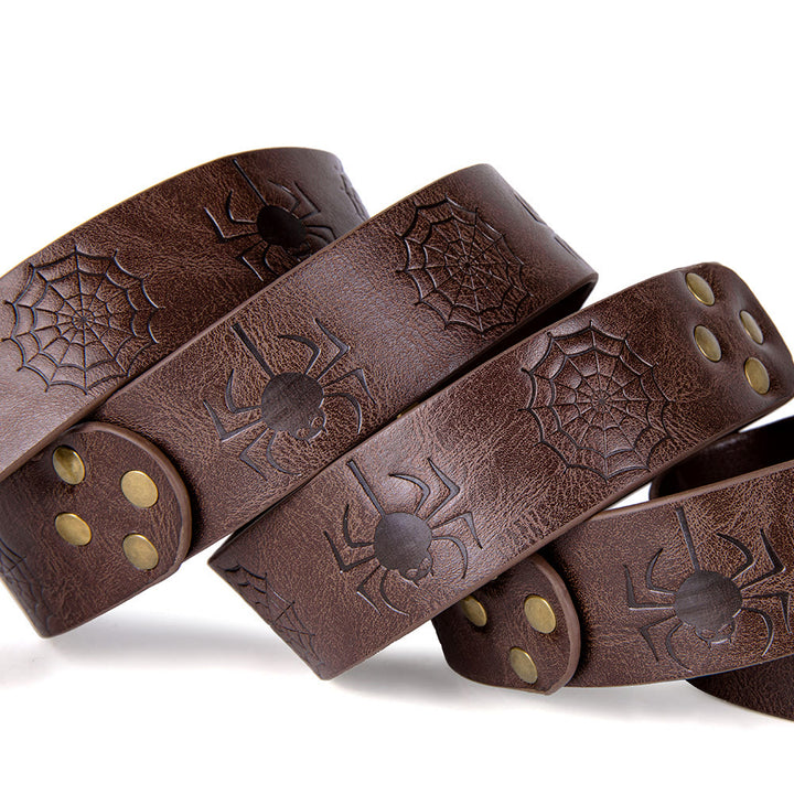 WorldNorse Retro Spider Web Embossed Belt