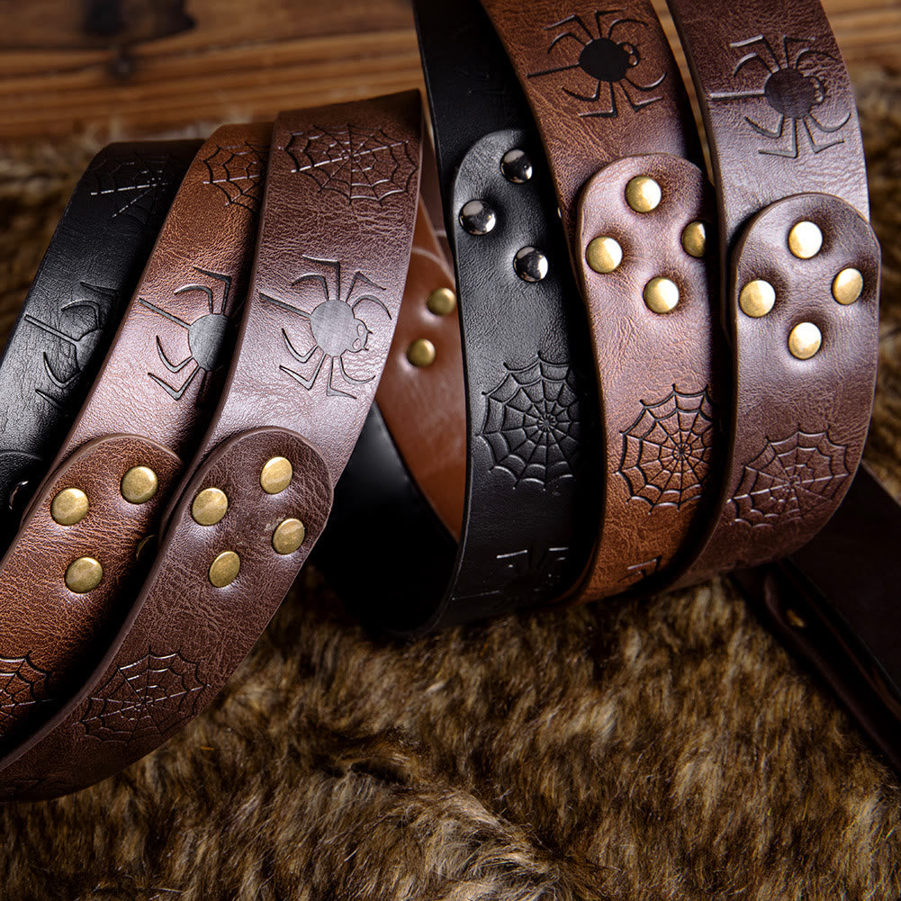 WorldNorse Retro Spider Web Embossed Belt