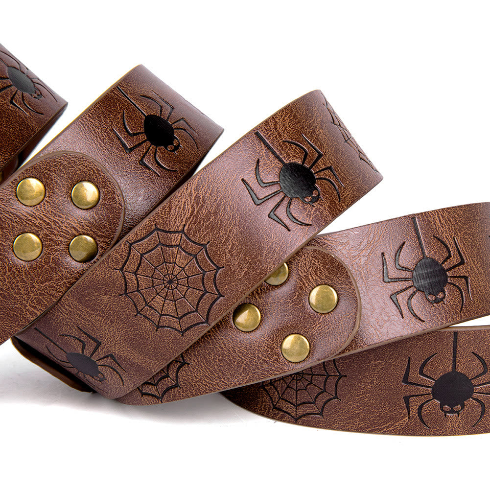 WorldNorse Retro Spider Web Embossed Belt