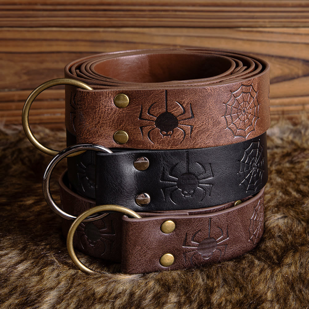 WorldNorse Retro Spider Web Embossed Belt