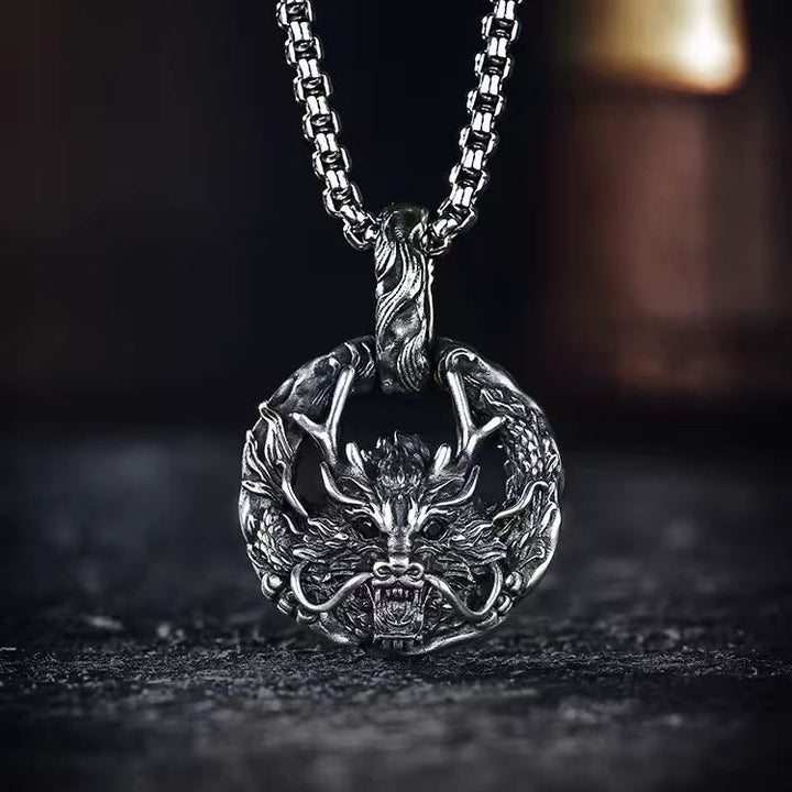 WorldNorse Norse Dragon Circle Necklace