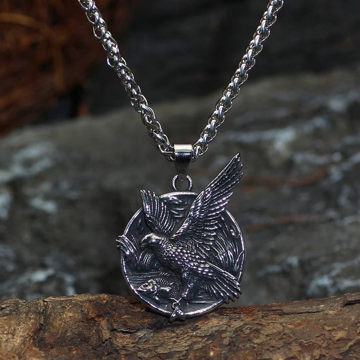 WorldNorse Gothic Eagle Fish Necklace