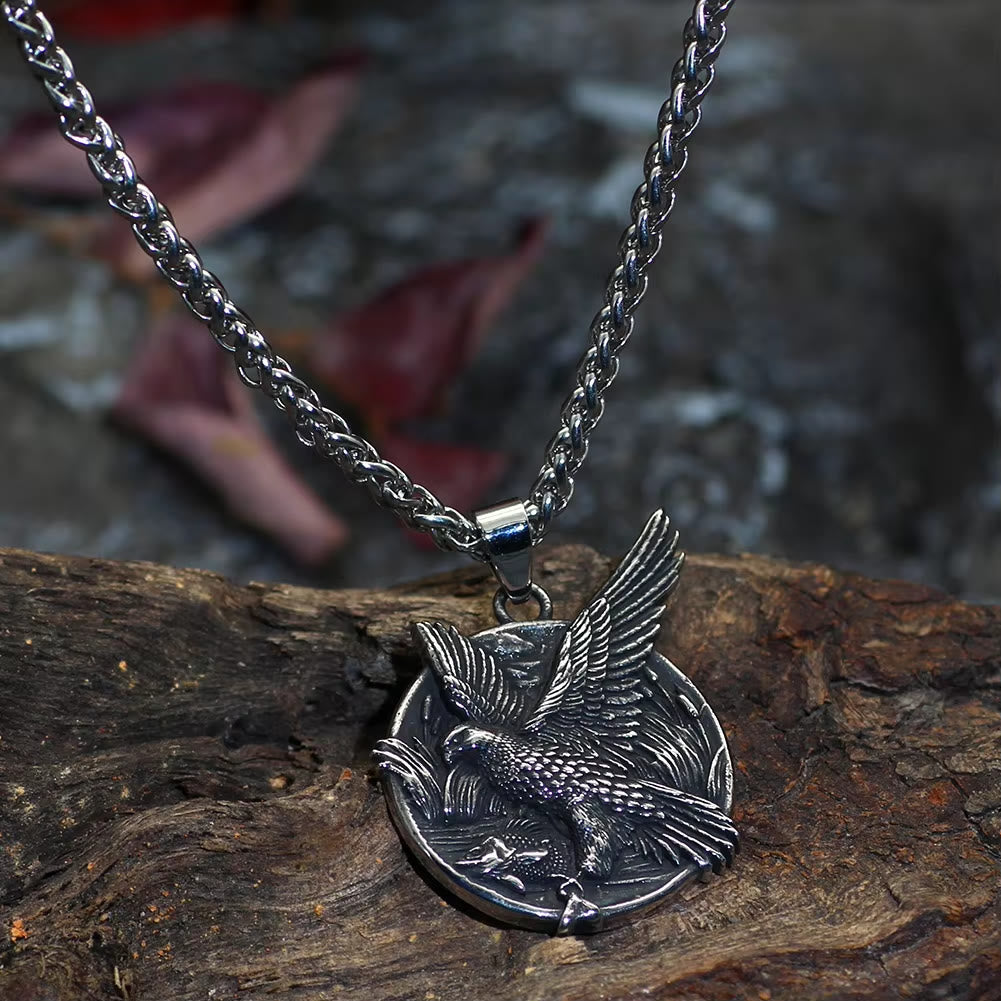 WorldNorse Gothic Eagle Fish Necklace