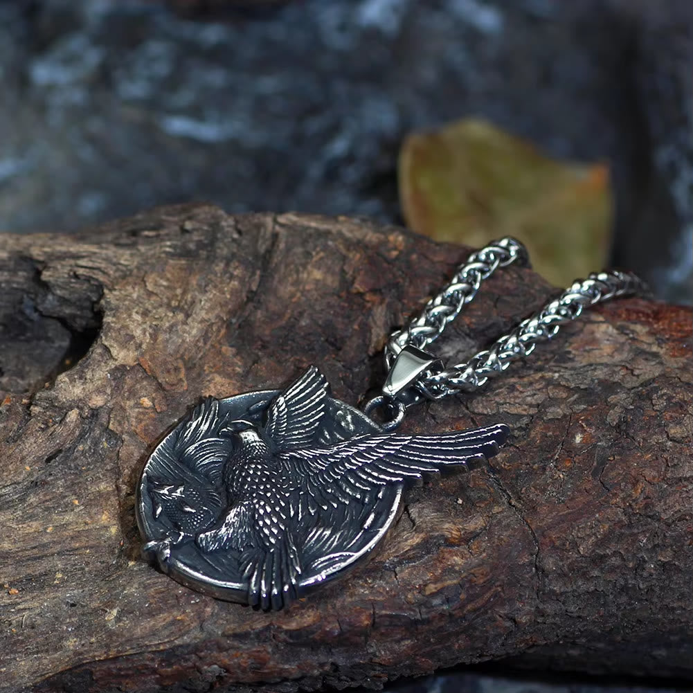 WorldNorse Gothic Eagle Fish Necklace