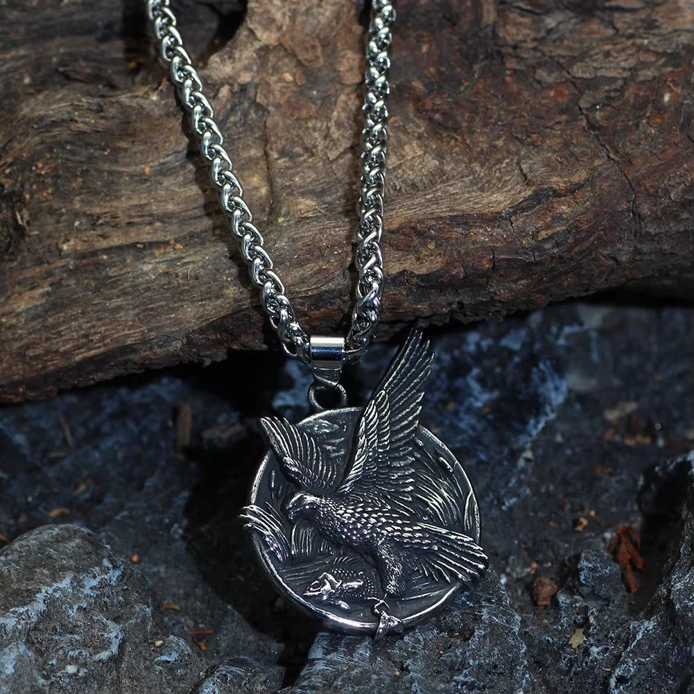 WorldNorse Gothic Eagle Fish Necklace