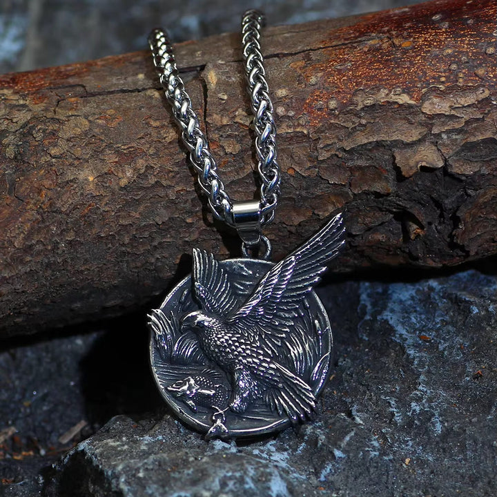 WorldNorse Gothic Eagle Fish Necklace