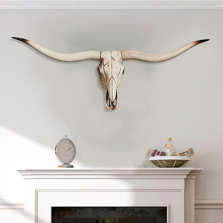 WorldNorse Animal Head Long Horn Skull Wall Decor