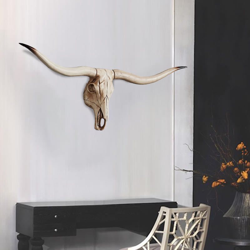 WorldNorse Animal Head Long Horn Skull Wall Decor - image 1