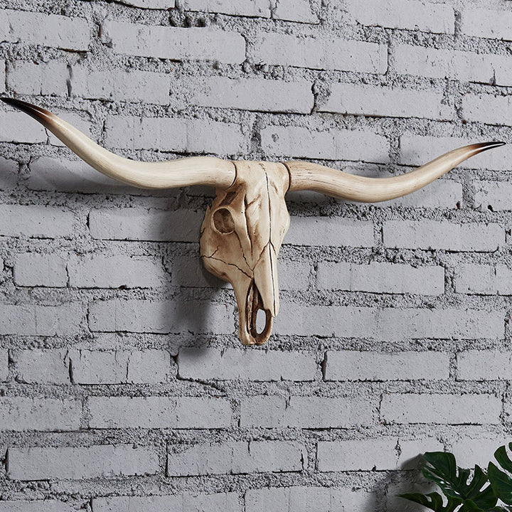 WorldNorse Animal Head Long Horn Skull Wall Decor