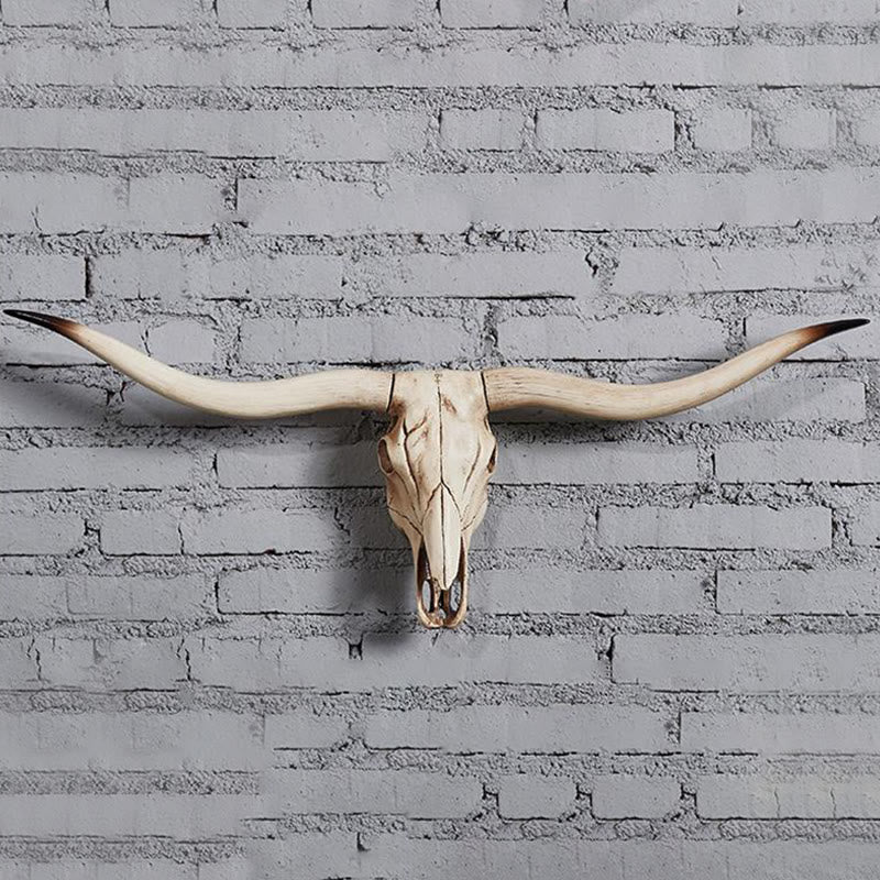 WorldNorse Animal Head Long Horn Skull Wall Decor