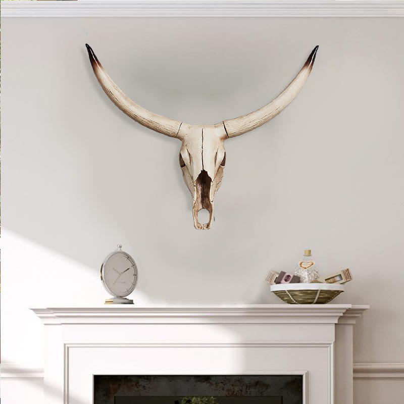 WorldNorse Antique Bull Skull Hang Wall Decor