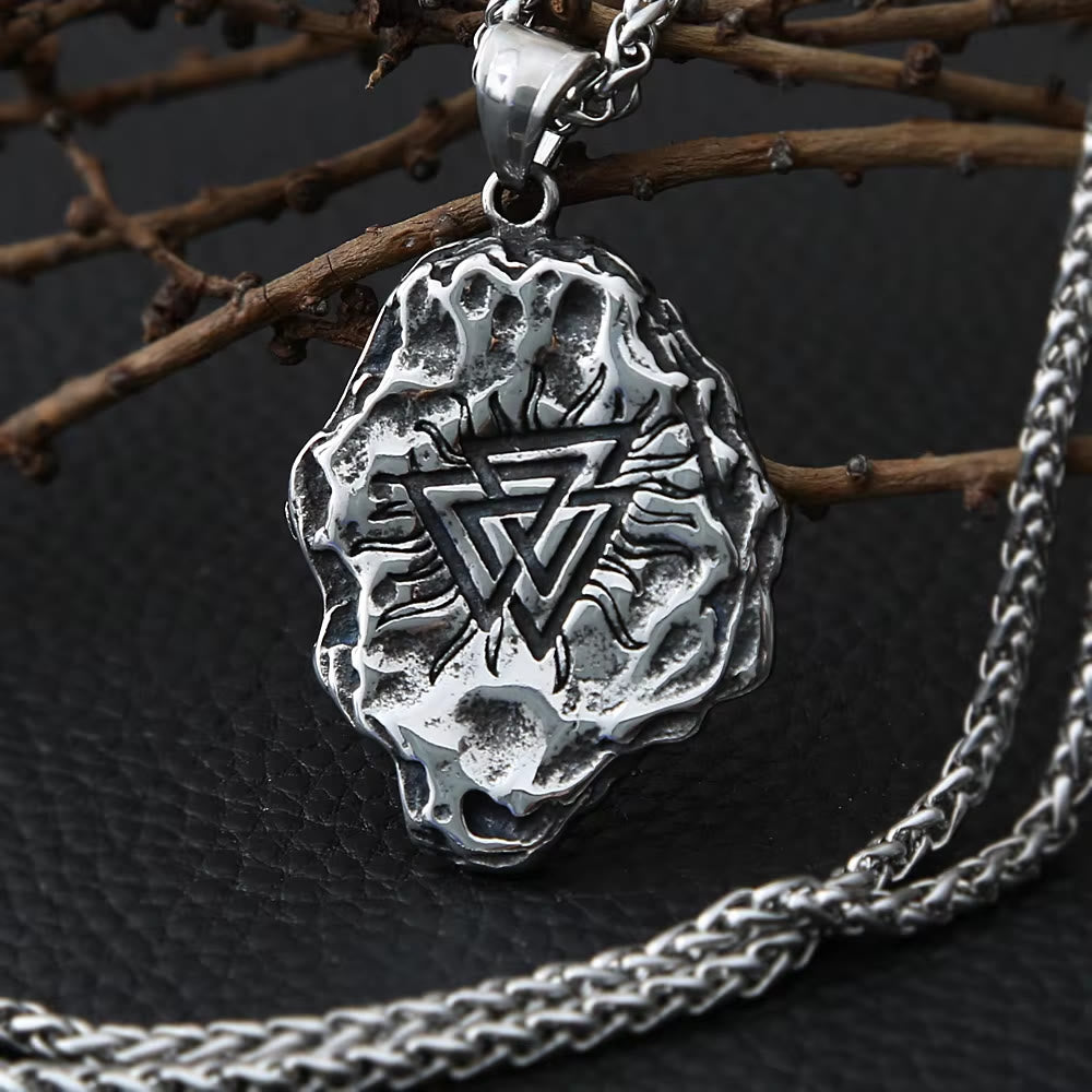 WorldNorse Vegvisir Valknut Double Sided Necklace