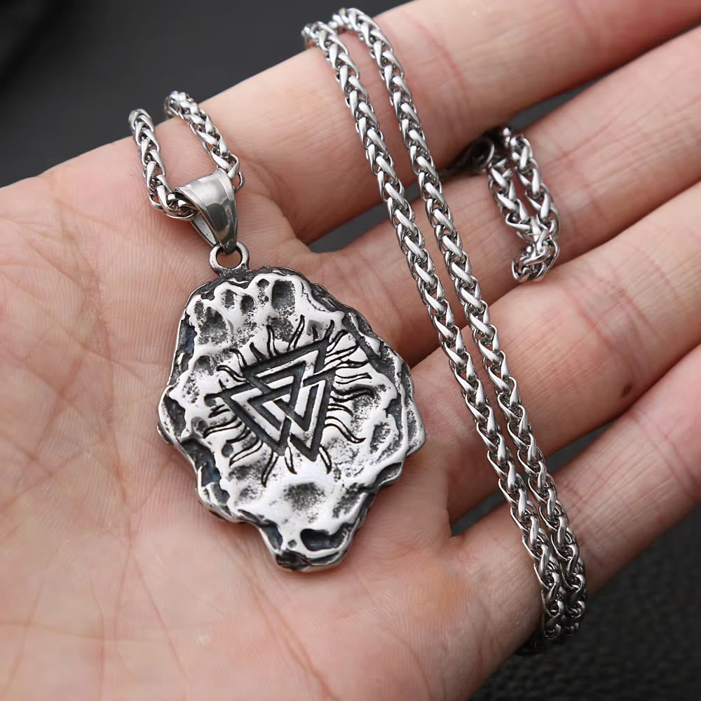 WorldNorse Vegvisir Valknut Double Sided Necklace