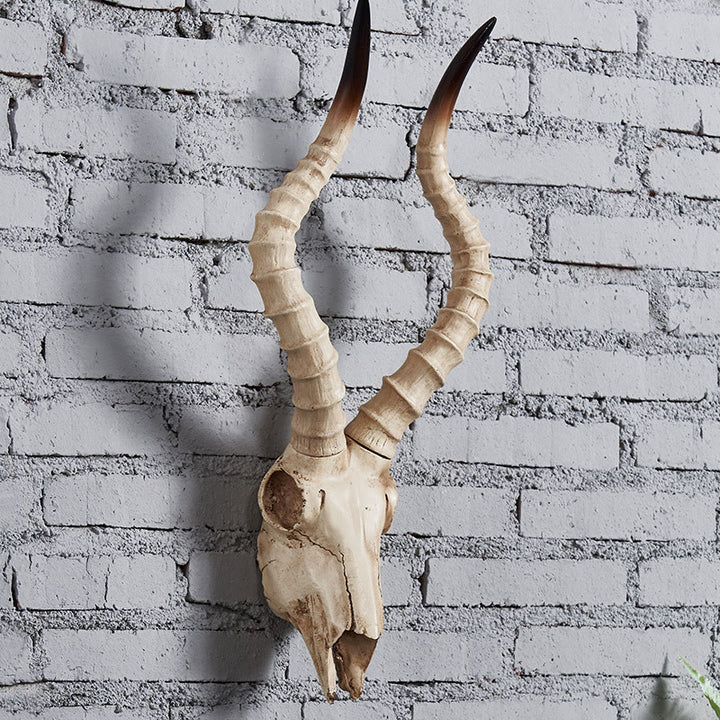 WorldNorse Faux Long Horn Ram Skull Decor