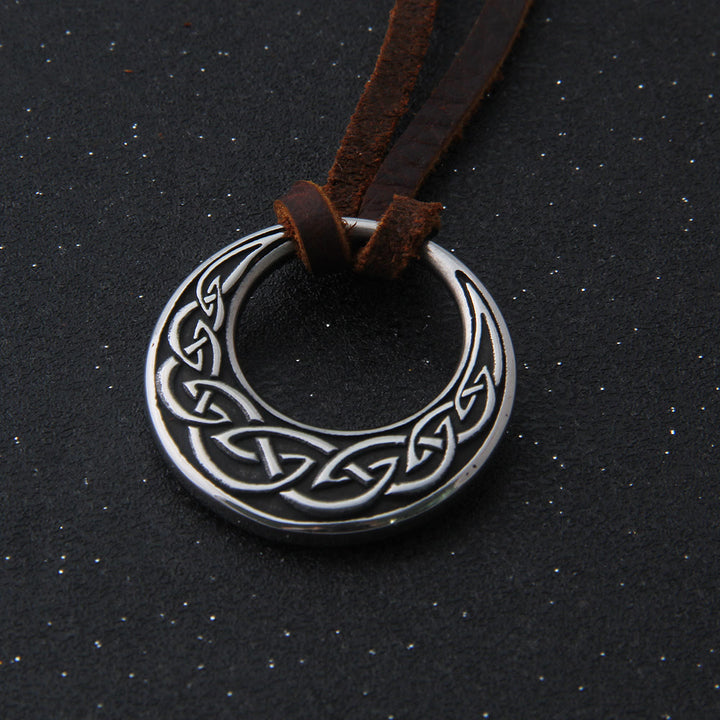 WorldNorse Celtic Knot Moon Shape Necklace