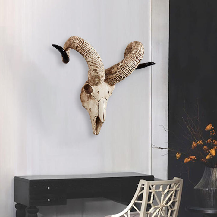 WorldNorse Ram Sheep Skull Wall Sculpture Decor