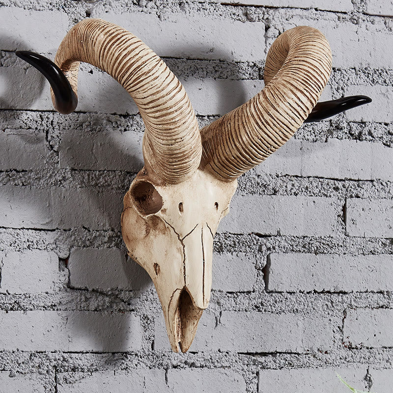 WorldNorse Ram Sheep Skull Wall Sculpture Decor