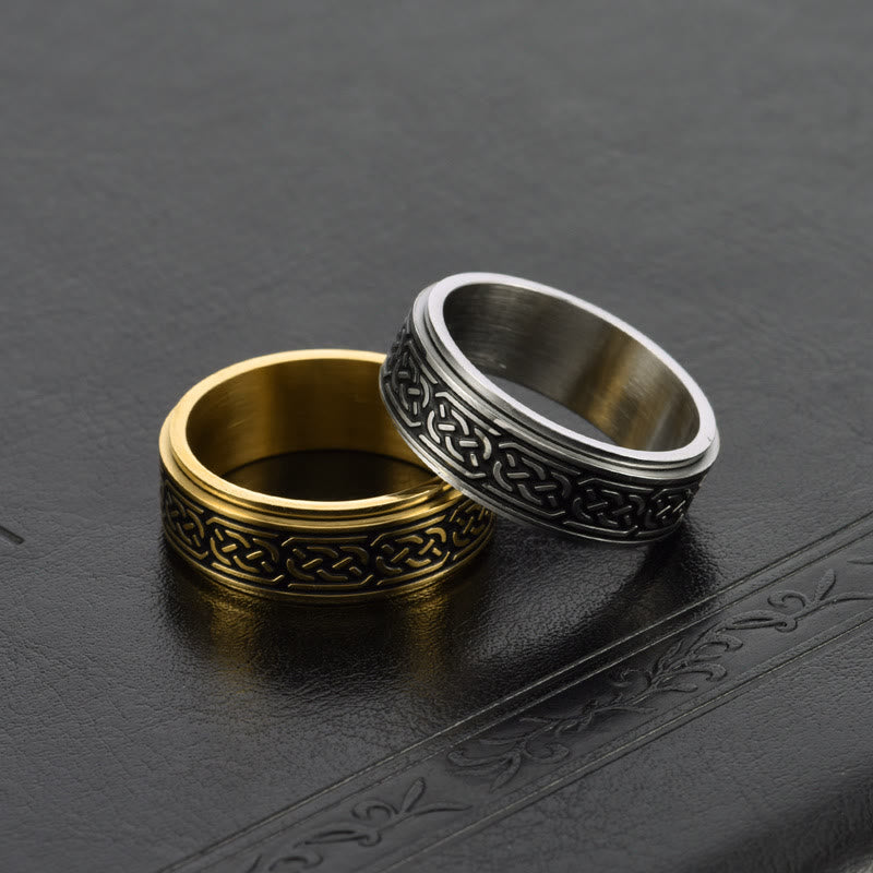 WorldNorse  Celtic Knot Stainless Steel Spinner Ring