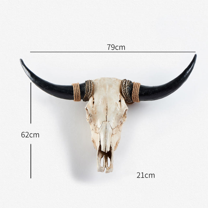 WorldNorse Long Horn Cow Skull Wall Decor