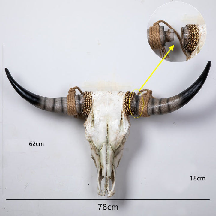 WorldNorse Long Horn Cow Skull Wall Decor