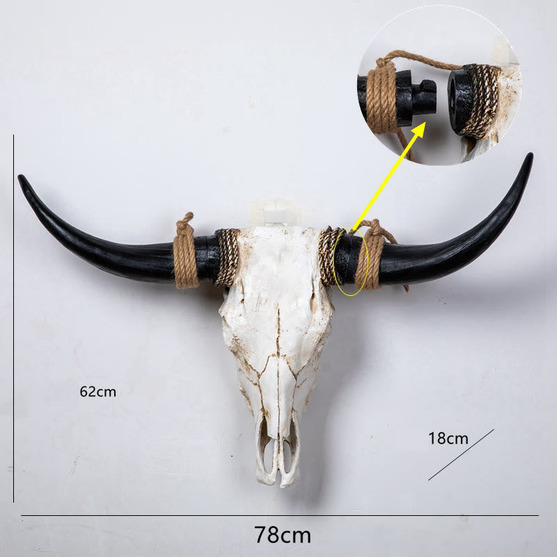 WorldNorse Long Horn Cow Skull Wall Decor