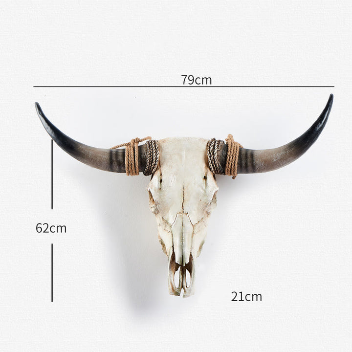 WorldNorse Long Horn Cow Skull Wall Decor