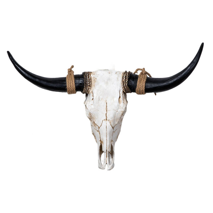 WorldNorse Long Horn Cow Skull Wall Decor