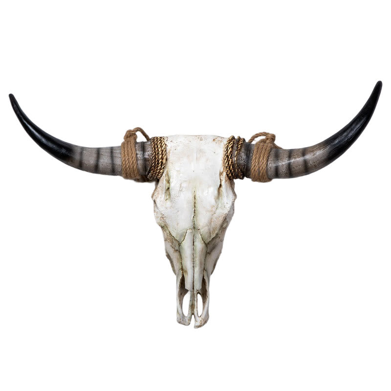 WorldNorse Long Horn Cow Skull Wall Decor