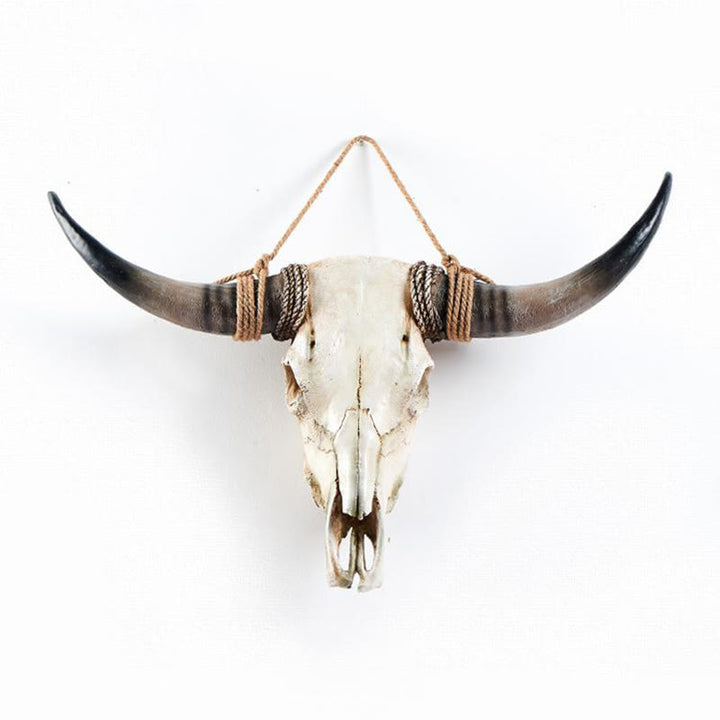 WorldNorse Long Horn Cow Skull Wall Decor