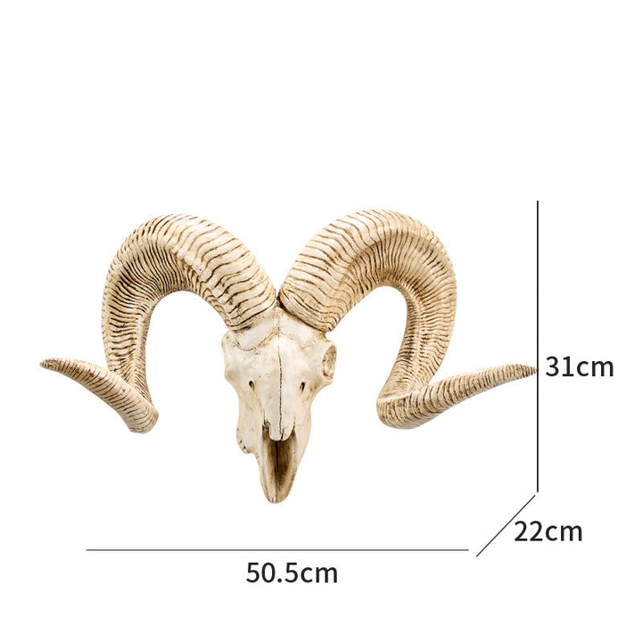 WorldNorse Curl Horn Ram Sheep Skull Decor