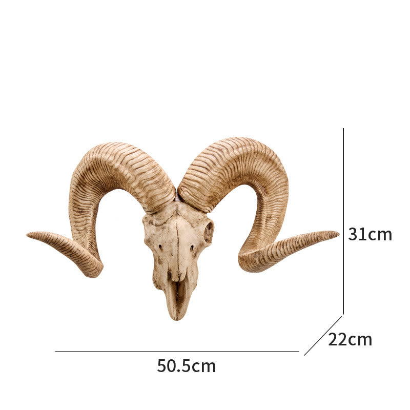 WorldNorse Curl Horn Ram Sheep Skull Decor