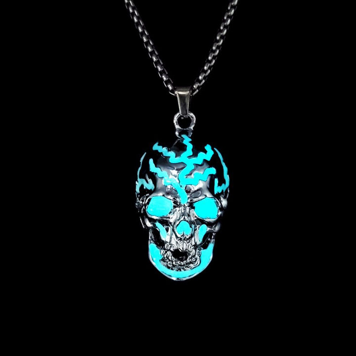 WorldNorse Luminous Evil Glowing Skull Necklace