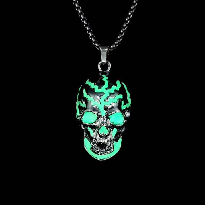 WorldNorse Luminous Evil Glowing Skull Necklace